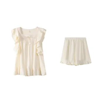 XUANZHITING Pajama Set Women's Apricot