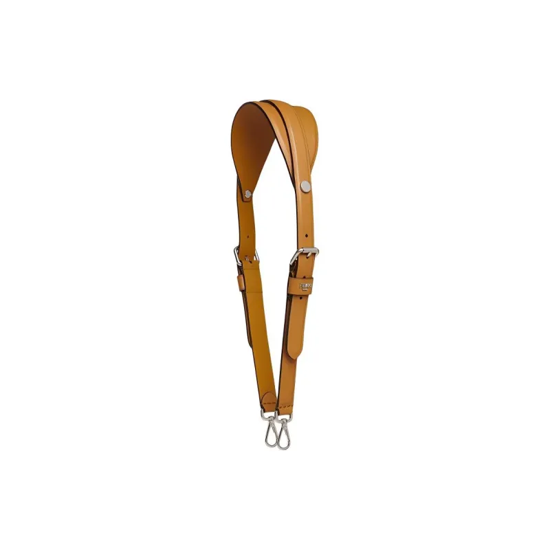 FENDI Calfskin Bag Shoulder Strap Women's Brown-0