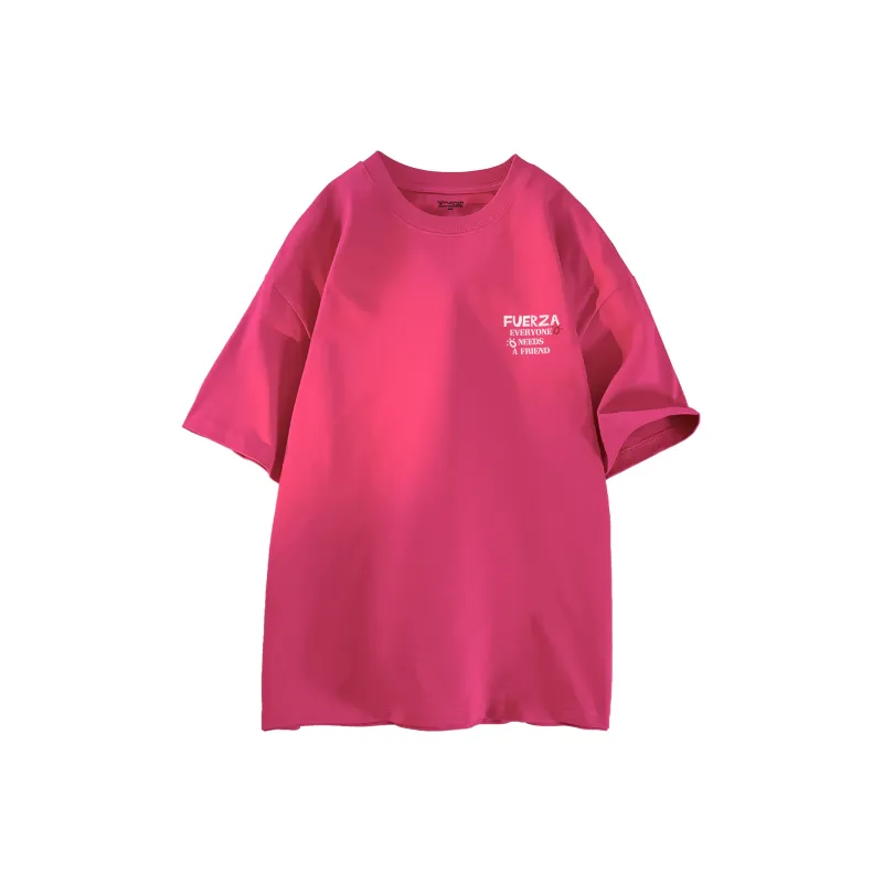 FUERZA Drop Shoulder Sleeve Short Sleeved T Shirts Unisex-4