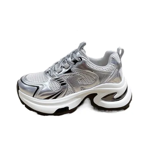 ABCYLM Cushioned Slip Resistant Coverage Lightweight Height Increasing Low Top Chunky Sneakers Women's