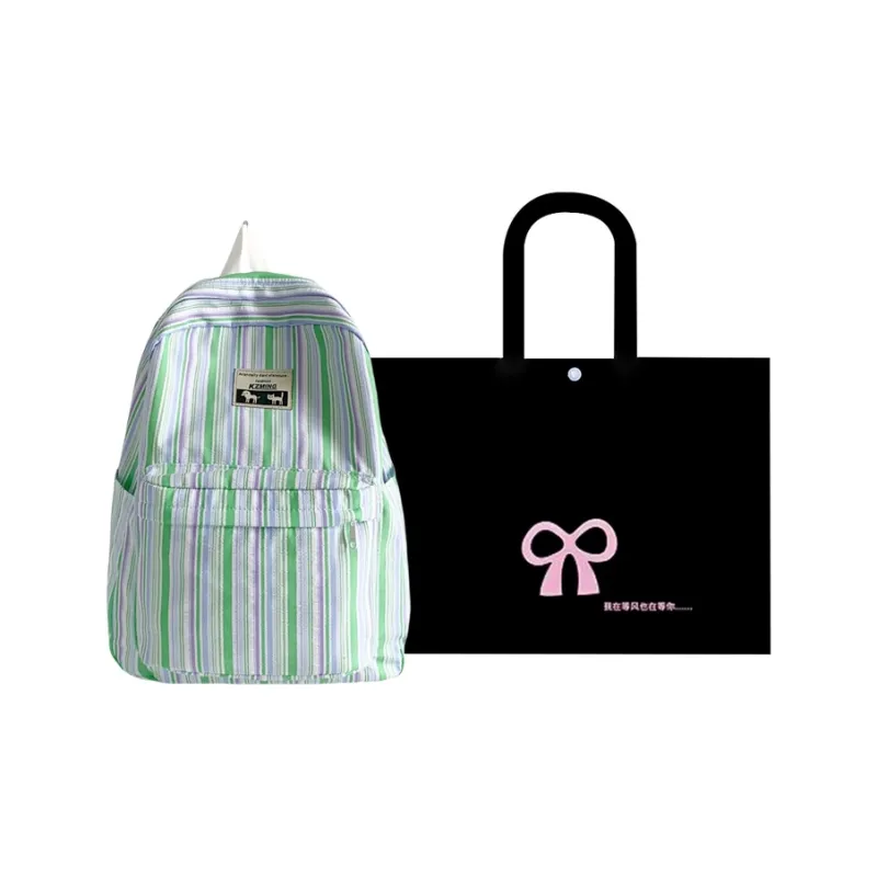 HACIN Nylon Fabric Backpack Women's Pink/Light Yellow/Light Green/Light Blue-4