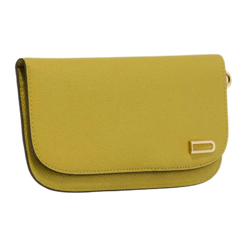 Delvau Alpina Calf Grain Calfskin Wallet Women's Monkey Peach-1