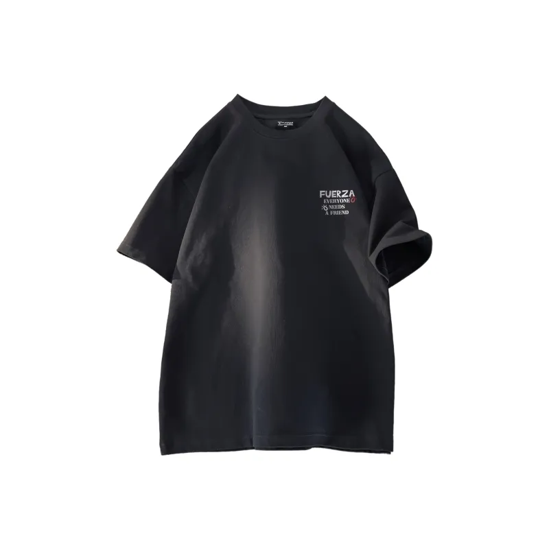 FUERZA Drop Shoulder Sleeve Short Sleeved T Shirts Unisex-19