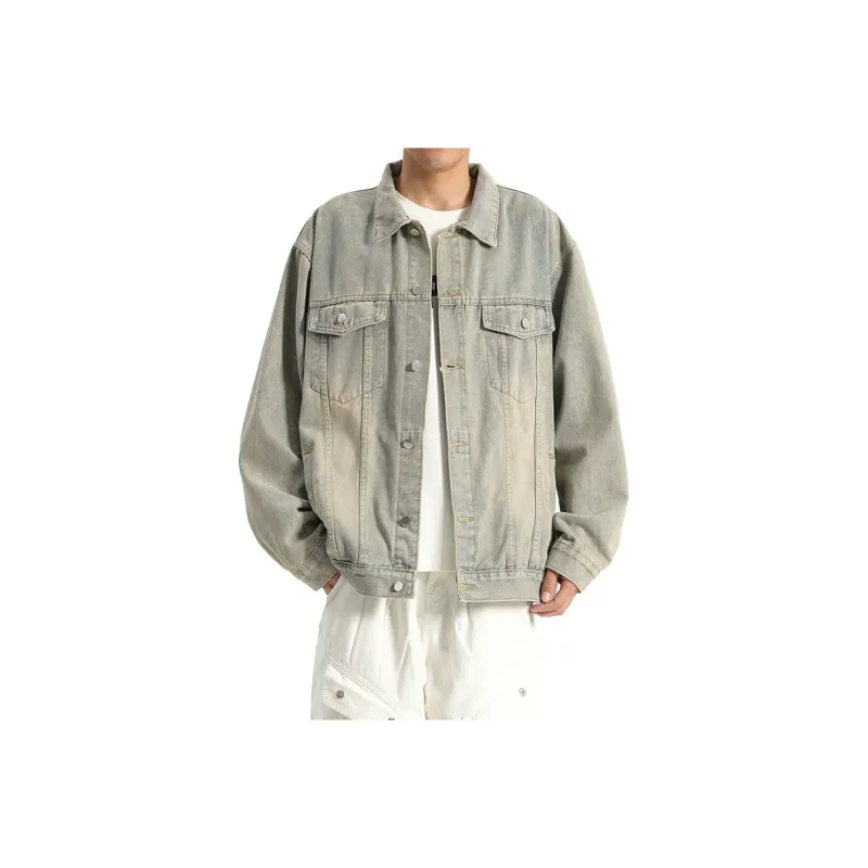 33TH Denim Jacket Unisex Black Gray Color-5