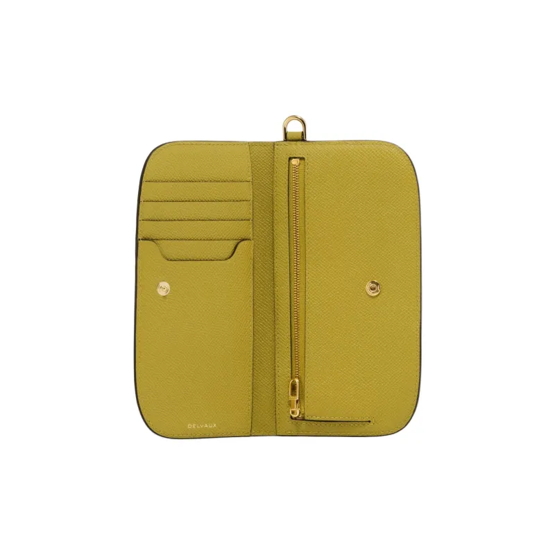 Delvau Alpina Calf Grain Calfskin Wallet Women's Monkey Peach-4