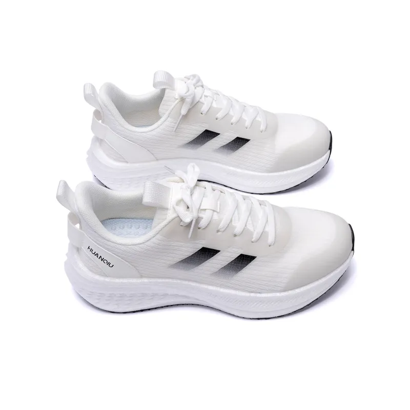 HUANQIU Anti Slip And Wear Resistant Height Increasing Low Top Casual Running Shoes Men's White-1