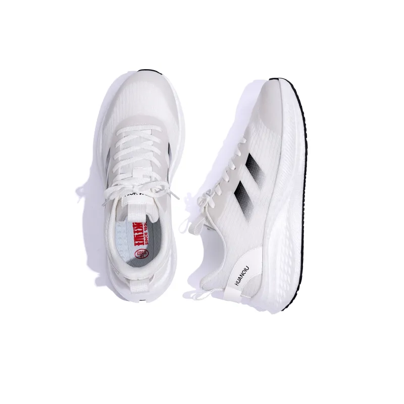 HUANQIU Anti Slip And Wear Resistant Height Increasing Low Top Casual Running Shoes Men's White-4