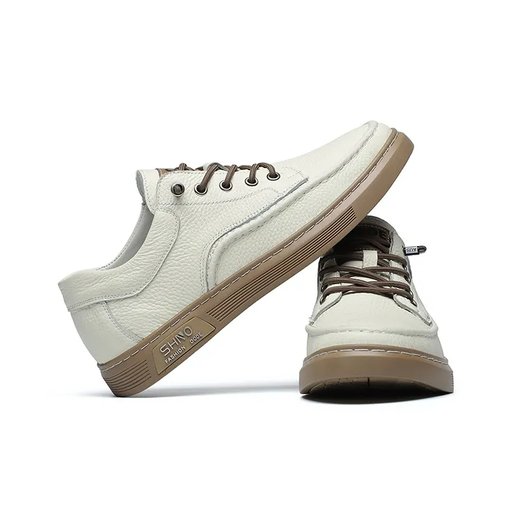 PLO CART Lightweight Low Top Skateboard Shoes Men's White-2