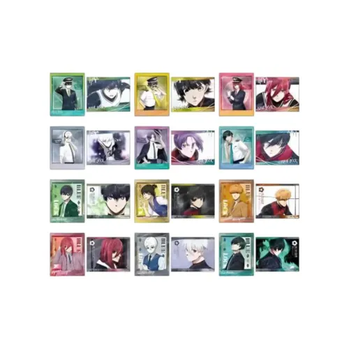 Animate Blue Lock Metallic Finish Sticker Box Egg Photo Cards
