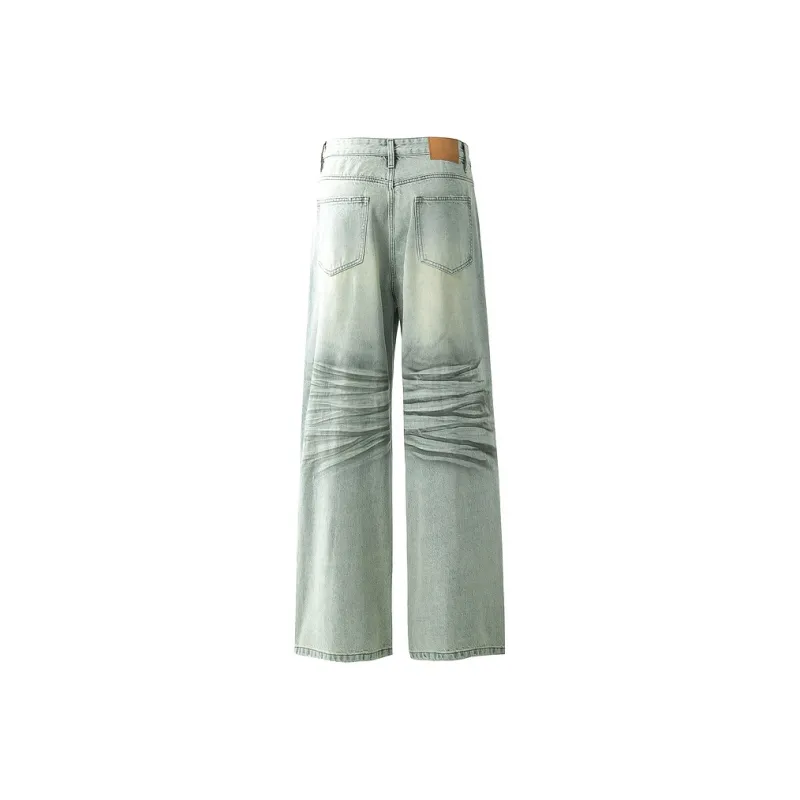 YUZHAOLIN Loose Fit Straight Fit Pants Unisex Nostalgic Blue-1