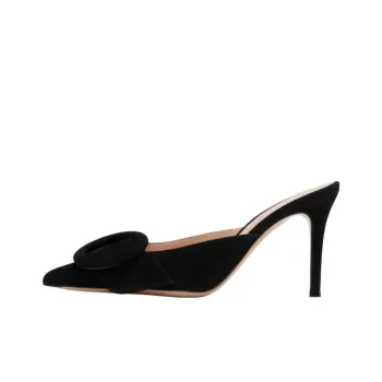 GIANVITO ROSSI Portofino Quiet Wrap toe Slippers Women's Black