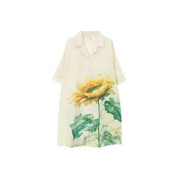 JINXU Nightgown Women's Beige Apricot