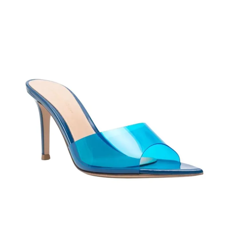 GIANVITO ROSSI Elle Slide Slippers Women's Blue-2