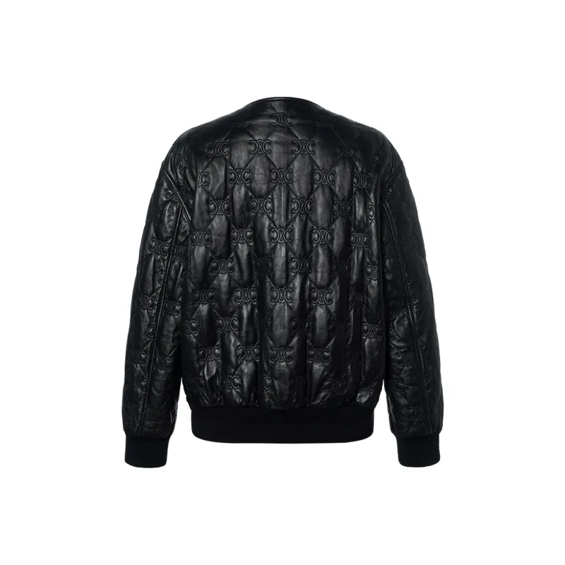 CELINE Triomphe Bomber Jacket In Soft Lambskin-1