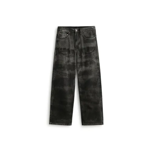 ZENGZHI Jeans Unisex Dirty Black