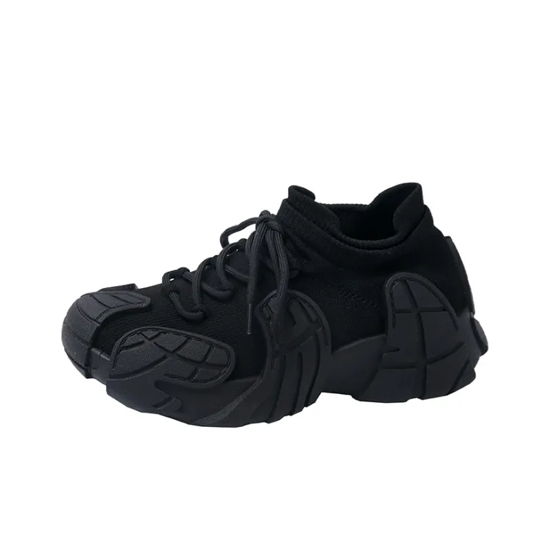 BANWEIDIYA Anti Slip And Wear Resistant Height Increasing Low Top Chunky Sneakers Women's-4