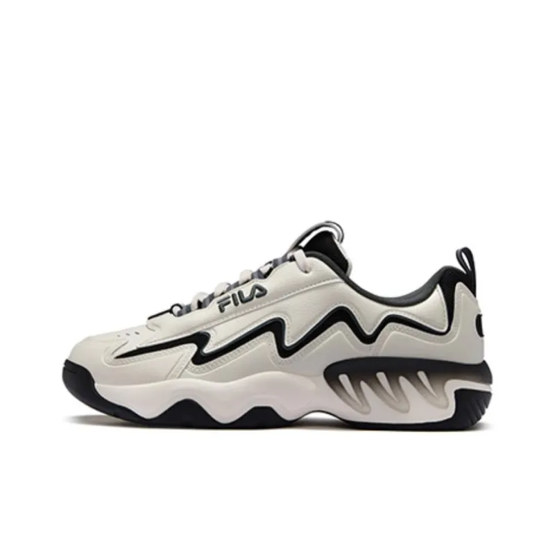 FILA FUSION Low Top Vintage Basketball Shoes Men's White Black-0
