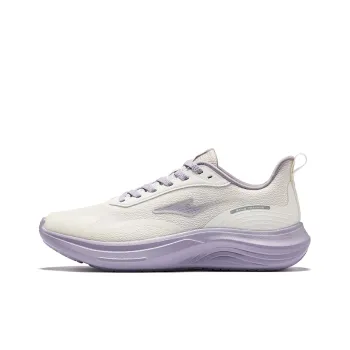 Erke Yunyi Cushioning Breathable Rebound Low Top Casual Running Shoes Women's White Purple