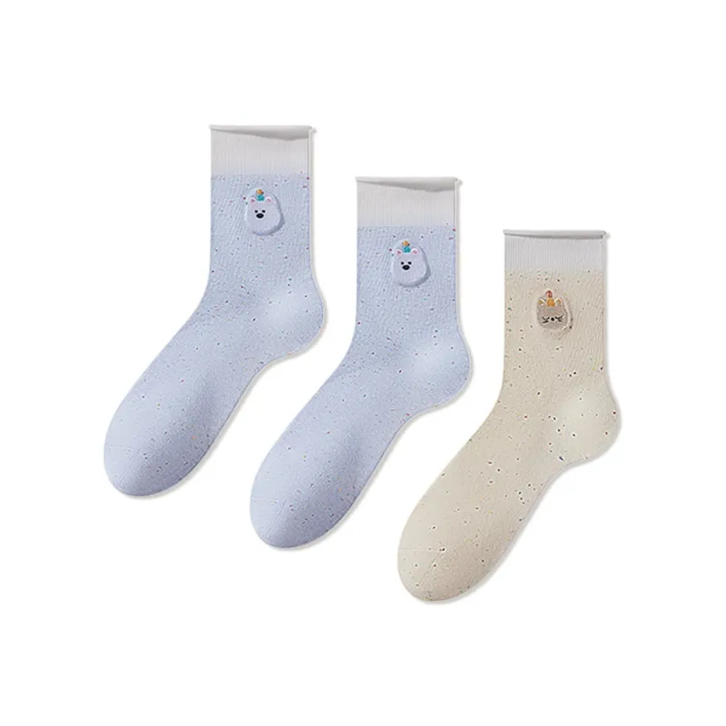 JIAZINI Mid Calf Socks Women's 3 Pack-5