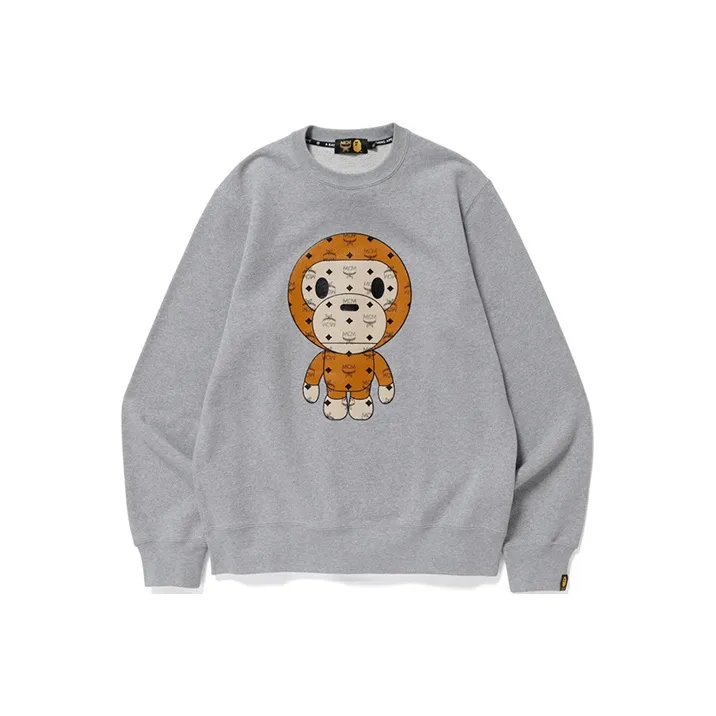 A BATHING APE BAPE X MCM Sweatshirt Men's Gray-0