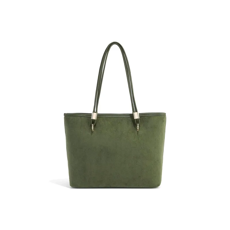 CLEVER& KETCH PU Tote Bag Shopping Bag Shoulder Bags Women's Black/Green-4