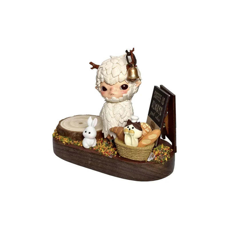 Modified Baby POP MART Hirono Shelter Collection Watch Charging Station Forest Guardian Vintage Brown Hang Tag Box 12cm-1