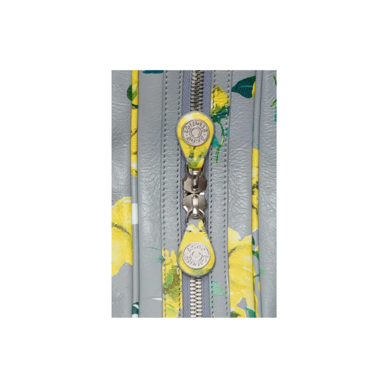 Acne Studios Calfskin Shoulder Bag Women's Gray & Yellow-3