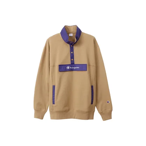 Champion Stand Collar Regular Sweatshirt Japan Version Unisex Beige Yellow