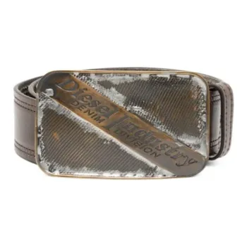 DIESEL Cow Leather Belts Men's Brown Width 4cm
