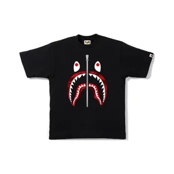 A BATHING APE Color Camo Silver Zip Shark Tee SS23