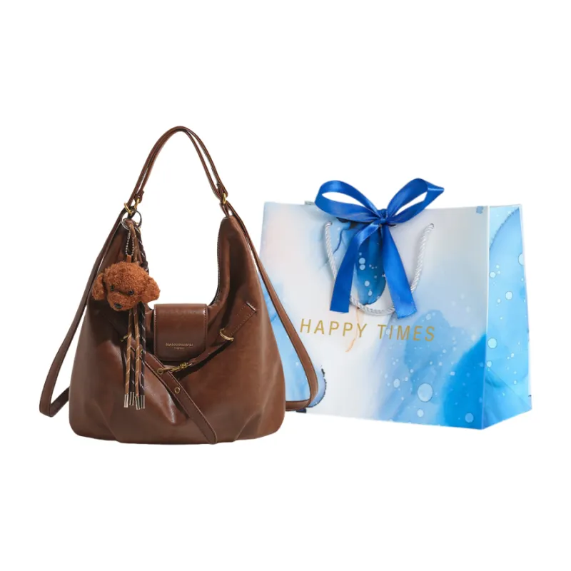 ROUNDOT PU Shoulder Bag Regular Women's Coffee/Brown/Black-7