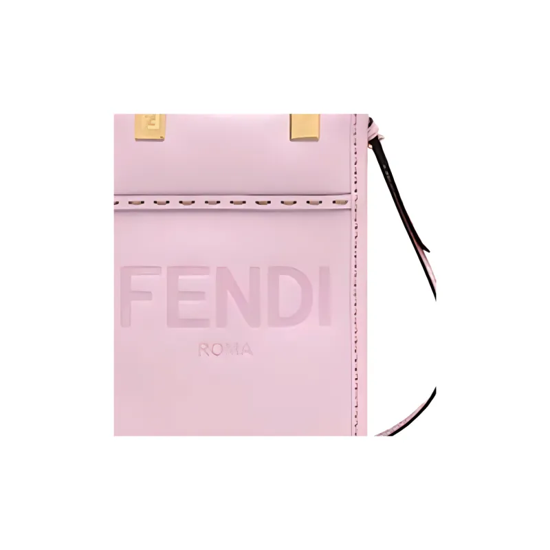 FENDI Sunshine Cow Leather Shoulder Bag, Crossbody Bag, Handbag Mini Women's Pink-3