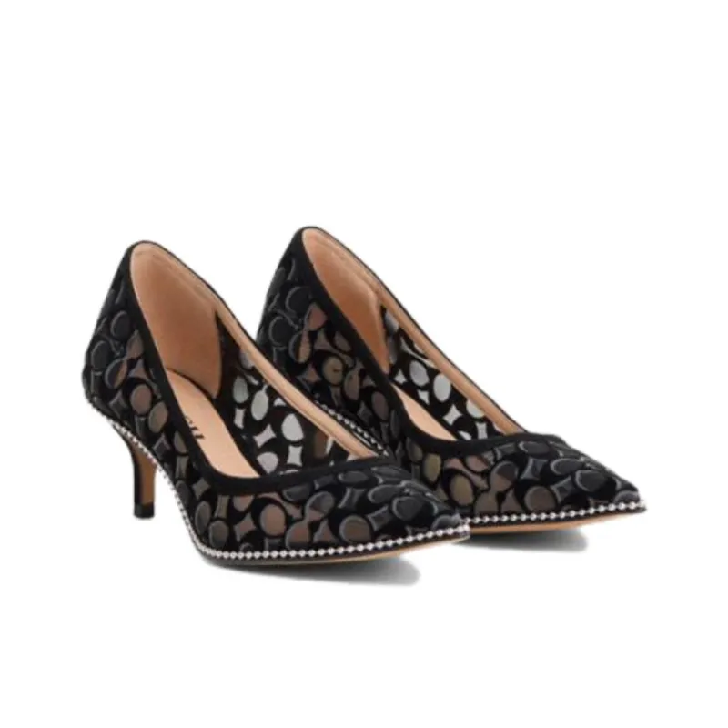 COACH Jackie Slim Heel High Heels 4cm Women's Black-2