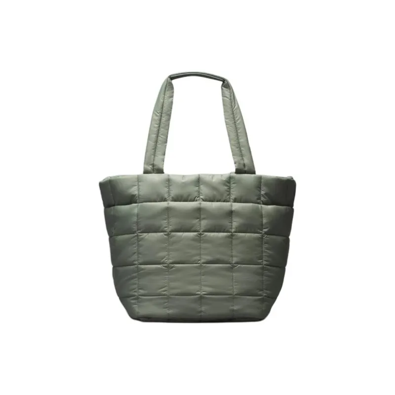Lululemon Quilted Nylon Tote Bag Shopping Bag Handbag Women's Gray Green-1