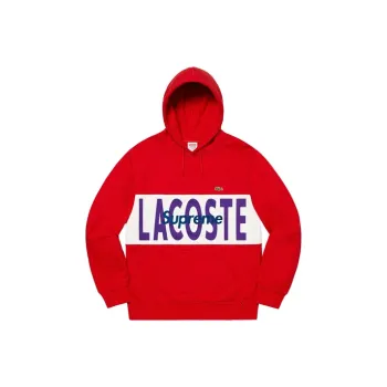 Supreme Lacoste Logo Panel Hooded Sweatshirt