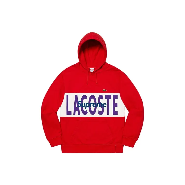 Supreme X Lacoste Logo Panel Hooded Sweatshirt-0