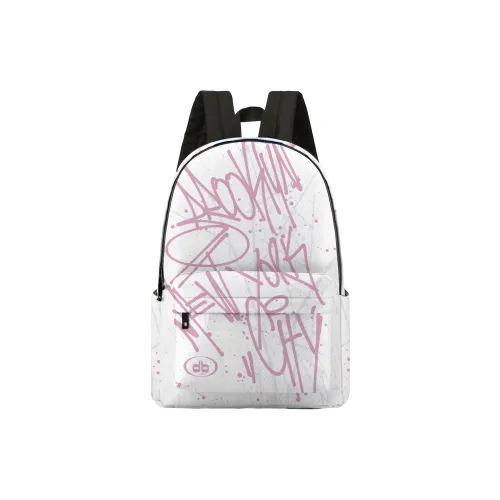 Soundbyte Polyester Students Backpack Regular Unisex White Pink