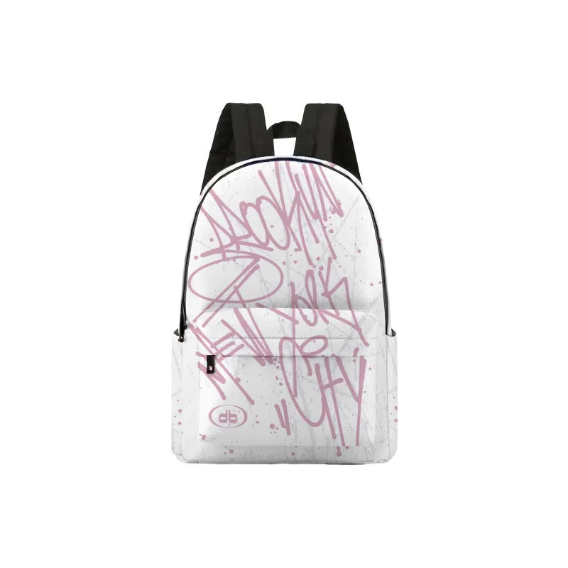 Soundbyte Polyester Students Backpack Regular Unisex White Pink-0