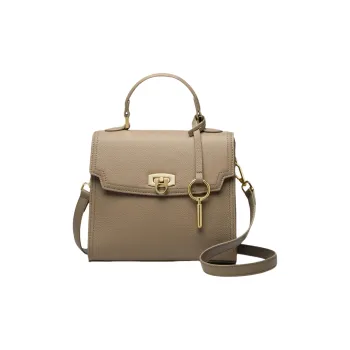 PAYOT Cow Leather Shoulder Bag Crossbody Bag Handbag Regular Women's Elephant Gray/Ecru Black