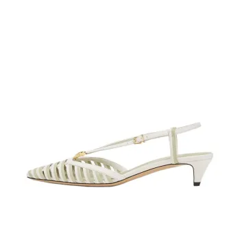 FENDI FFold Slim Heel High Heels 4cm Women's White Green