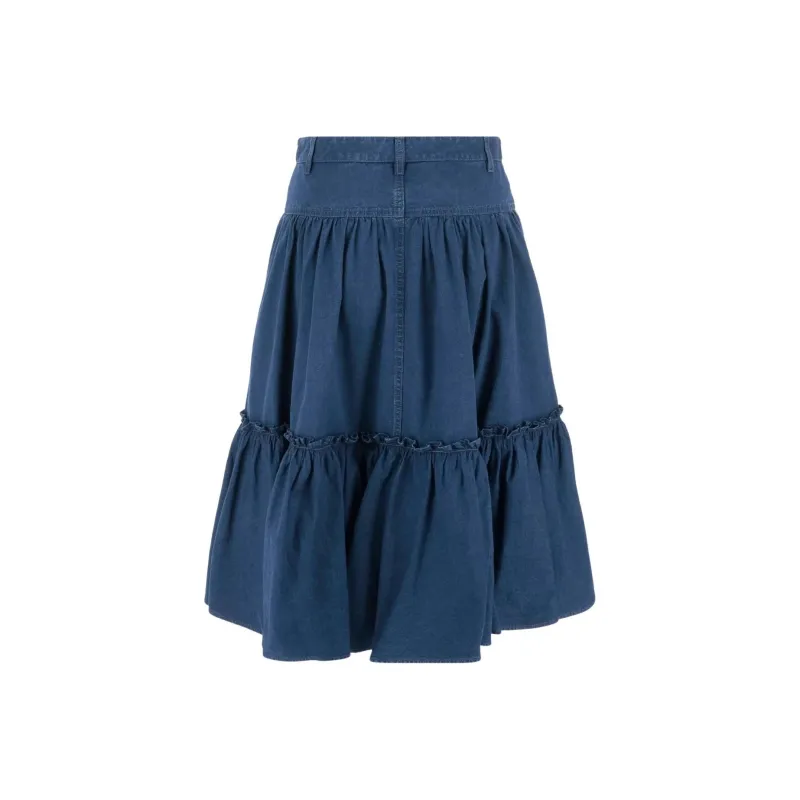 Valentino Denim Long Skirts Women's Indigo-1