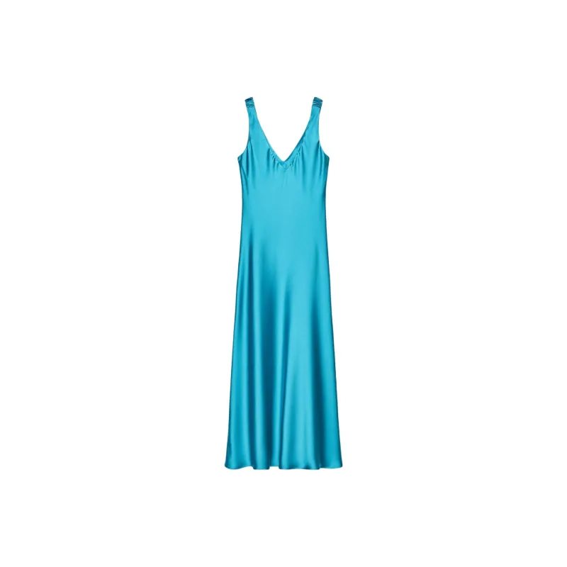 ZARA Slip Dress Women's Blue Green-1