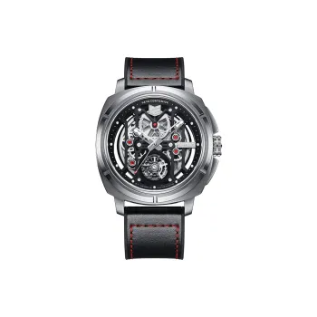 GEYA G MAX Dynamic Racing Collection Mechanical Movement Genuine Leather Strap Watch Men's Watches Cut Out Dial