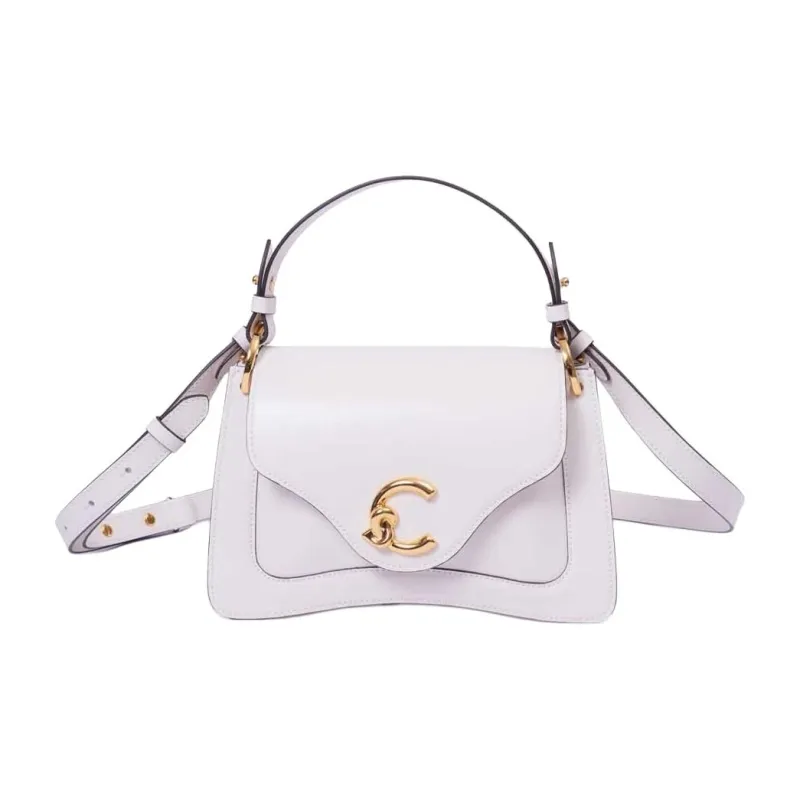 COCCINELLE C me Leather One Shoulder Handbag Trumpets Women's White-0