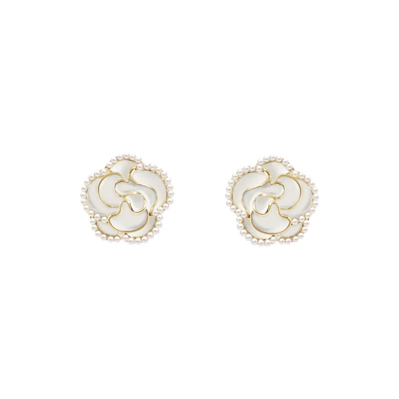 KEYS VIA Copper Alloy Faux Pearl S925 Sterling Silver Stud Earrings Women's-5