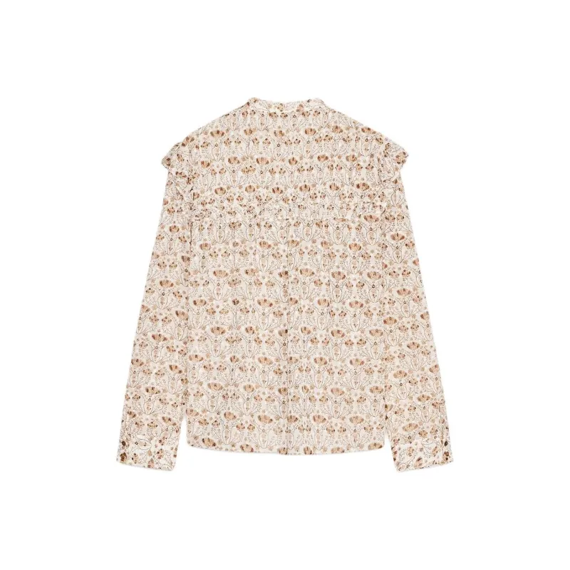 ZARA Shirt Women's Brown Yellow-1