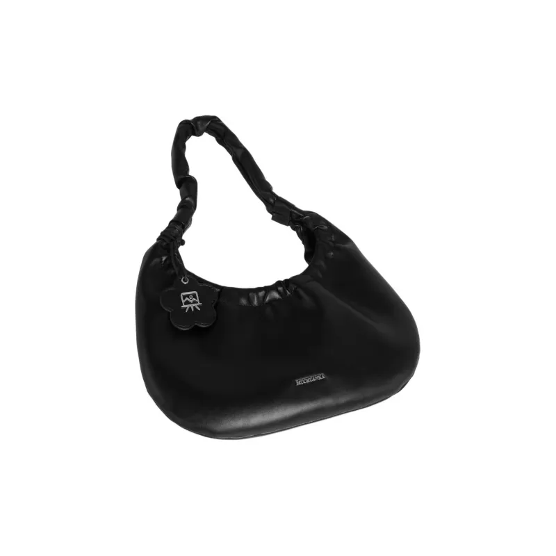 Kikawa Card Synthetic Leather Shoulder Bag Medium Size Women's Black-5