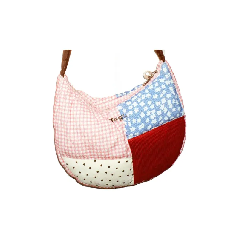 Tagi. Corduroy Shoulder Bag Women's Bang Patchwork Berry-1