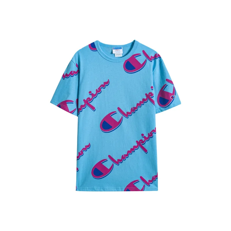 Champion T Shirt US Version Unisex Blue-0