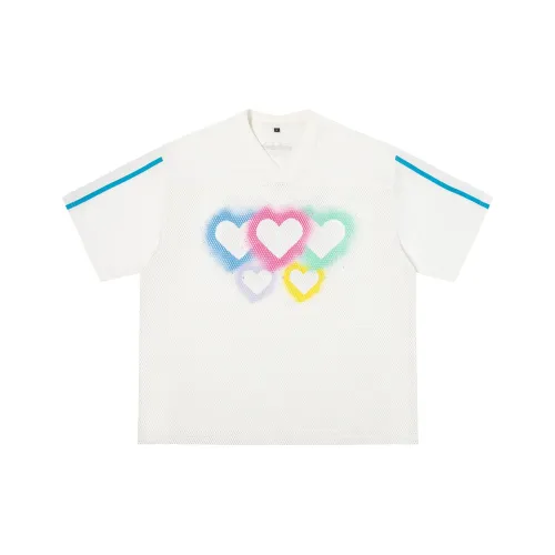 EeeeArtmonster Short Sleeved T Shirts Design Mesh Breathable Jersey Sports Clothing T Shirt Unisex White